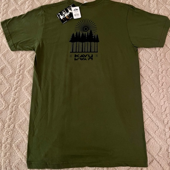 KAVU Brand Forest Camp Military Green Tee-Shirt Medium- NWT- Outdoor Camping - Picture 3 of 6